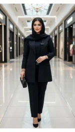 مانتو کتی و کت و شلوار مجلسی یاقوت جنس مازراتی - تصویر 4