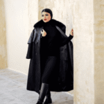 پالتو تركيب چرم و مخمل كوبيده