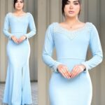 لباس مجلسی زنانه و دخترانه ، ماکسی مجلسی مدل ماریکا ، ماکسی پوشیده مجلسی سایز ۴۸ الی ۵۲