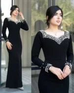 لباس مجلسی زنانه و دخترانه ، ماکسی مجلسی مدل ماریکا ، ماکسی پوشیده مجلسی سایز ۴۸ الی ۵۲ - تصویر 2