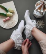 جوراب زنانه توری عروسکی دو لایه